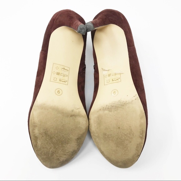 Sole Society Red Wine Suede Daphne Ankle Booties 9 - Picture 8 of 11